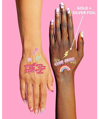XO Fetti Bachelorette Party Decorations - 32 Metallic Temporary Tattoos for Bride to Be | Cool Bach Party Decor & Engaged Bride Accessories - Buy Online on GoSupps.com