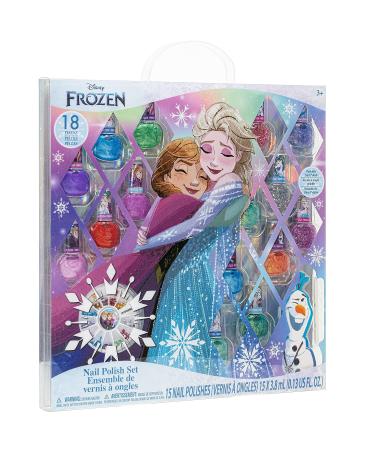 Disney Frozen Non-Toxic Peel-Off Nail Polish Set for Girls - 18 Pcs with Shimmery Colors, Nail Gems - Perfect for Parties & Makeovers - Buy Online on GoSupps.com