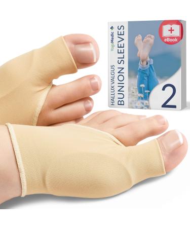 YogaMedic Bunion Support Sleeve- Straighten Foot & Relieve Pain for Hallux Valgus Plantars Bunions Broken Bones- Silicone Toe & Foot Protector Flexible Corrector Bunion Socks for Women Men L-XL L/XL