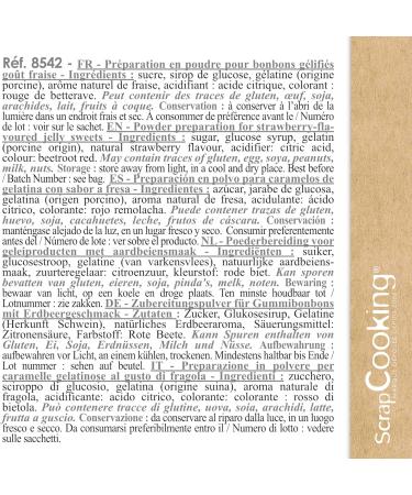  ScrapCooking ScrapCooking - Strawberry Candy Preparation 100g - Sweet Preparation for Making Home Sweets - Mix for Sweets Bears & Gummies - Birthday Children - Red - 8542 - Buy Online on GoSupps.com