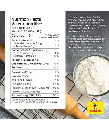 Robin Hood Best For Bread Homestyle White Flour 2.5kg Made with 100% Canadian Wheat 2.5 kg (Pack of 1) BEST FOR BREAD WHITE - Buy Online on GoSupps.com