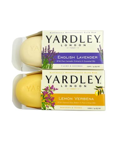 Yardley Bath Bar Bundle - English Lavender & Lemon Verbena 4oz | International Shipping Available - Buy Online on GoSupps.com