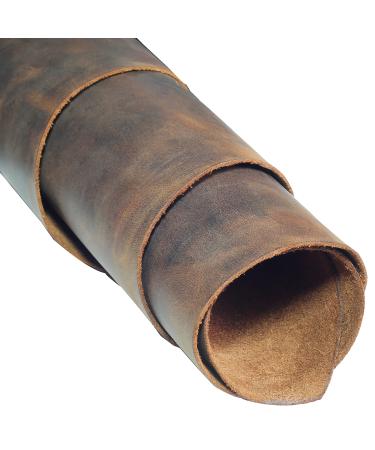 Toprank Genuine Leather Sheets for Crafts 6''X12'' Precut Full Grain Leather Tooling Leather (1.6mm) Cowhide Leather Pieces Square, Tan Tan 6"x12"