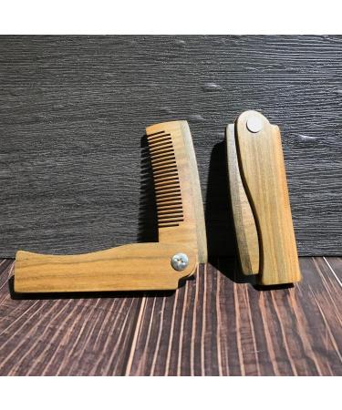 Durable Foldable Wooden Bart Comb - Lightweight Beard Care Tool | Space-Saving Design for Men - Buy Online on GoSupps.com