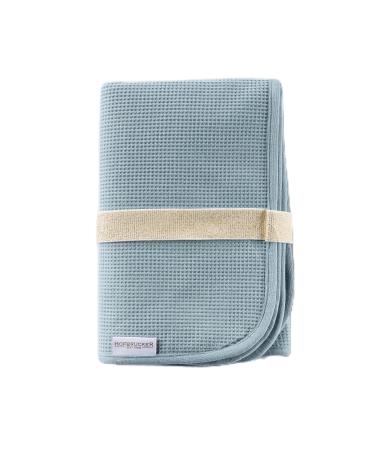 Hofbrucker diaper bag with diaper pad for on the go foldable wrap clutch with organizer for diapers & wet wipes can be wiped off must have for the baby initial equipment (pigeon blue)