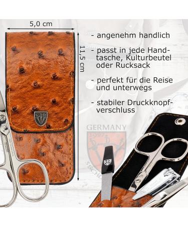 Three Swords Capri Nail Care Set - 4 Pcs Manicure & Pedicure with High-Quality Artificial Leather Case | Includes Nail Scissors Clips Tweezers & Sapphire Nail File | International Shipping - Buy Online on GoSupps.com