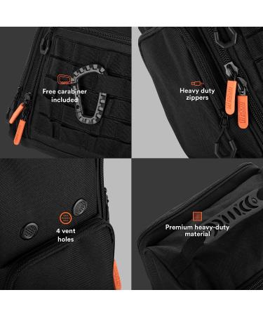 Fitdom Tactical Golf Shoe Bag - Black Zippered Carrier with Ventilation & Pockets - Buy Online on GoSupps.com