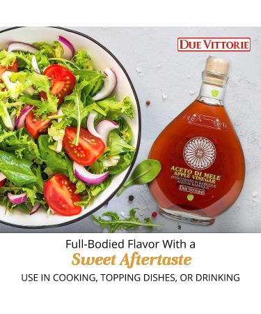 Due Vittorie Apple Vinegar - Premium Italian Gourmet Aged in Barrique Wine Barrels - All Natural Raw Cider Vinegar for Cooking - 16.9 fl oz - Buy Online on GoSupps.com