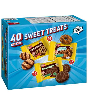 OTG Keebler Cookies Variety Pack | Fudge Stripes, Grasshopper, Coconut Dreams Cookies Individually Wrapped | Sweet and Crunchy Assorted Snacks Variety Pack | Box of 40, 2 per Pack