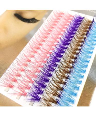 AMSDCN 100 Bundles EyeLashes Extension Blue Purple Russia Volume cilia (14mm 0.07mm-30D mix colors) - Buy Online on GoSupps.com