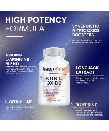 Research Verified Nitric Oxide - with L-Arginine and L-Citrulline - Premium Muscle Building Nitric Oxide Booster - 270 Count - 1 Bottle 270 Count (Pack of 1) - Buy Online on GoSupps.com