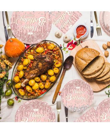 SZITW Birthday Party Tableware Set - 92PCS Pink Rose Gold Decorations for Women - Buy Online on GoSupps.com