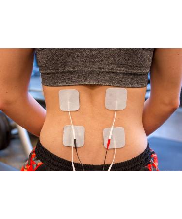 Premium Re-Usable TENS/EMS Electrode Pads (4 Pack) Fabric Backed, Latex-Free Gel Pads for Pain Relief - Buy Online on GoSupps.com