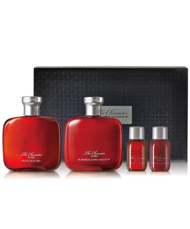 The Character Set (11.5fl oz) - Daily Skincare Kit for Men's Skin Protection & Rejuvenation by LG Beauty. Toner Emulsion with Woody Musk Scent.