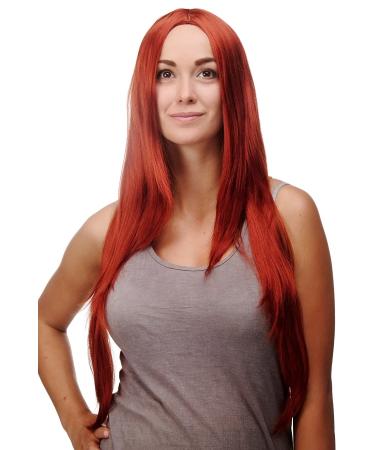 WIG ME UP - Wig red dark copper red straight very long strict parting hair replacement 80 cm 3217-135