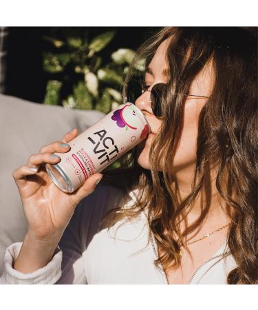 Acti-Vit Sparkling Vitamin Water Cans | B Vitamins B5 B6 B9 B12, Vitamin C, D, Zinc & Magnesium | Zero Sugar | 12x 330ml | Blackcurrant Apple & Raspberry Flavor - Buy Online on GoSupps.com