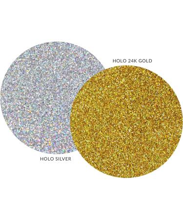 MARBLERS Cosmetic Grade Fine Glitter Duo: Holo Silver & Holo 24K Gold 0.36oz | Non-Toxic Vegan Glitter for Face, Body, Nails | Festival Rave & Party Makeup - Buy Online on GoSupps.com