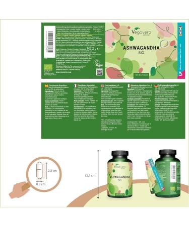 ORGANIC Ashwagandha | Extra Strength: 2010 mg per Serving | 180 Vegan Capsules | Premium Quality: No Additives & Standardized in Withanolides | Vegavero  - Buy Online on GoSupps.com