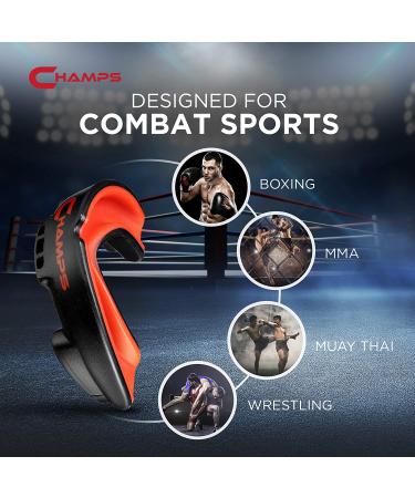 Champs Breathable Mouthguard for Boxing, MMA, Muay Thai, Jiu Jitsu - Easy Fit & Super Tough Combat Sports Mouthguard - Black (Ages 10+) - Buy Online on GoSupps.com