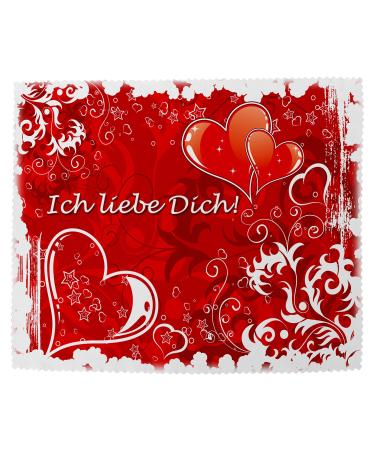 Glasses cleaning cloth "I love you!" 15x18 cm including packaging