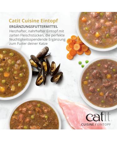 Catit Cuisine Cat Food Chicken and Tuna Stew Food Supplement 95 g Grain Free High T - Buy Online on GoSupps.com