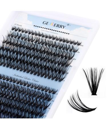 GEMERRY Cluster Lashes 240PCS Individual 0.07mm C Curl 30D+40D 8-16mm Mix Lash Ribbons Wide Stem Natural Look Eyelash Volume at Home Extensions(30D+40D-C-0.07-8-16mm) 8-16 mix 30D+40D-0.07C