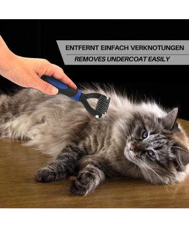 Decendo Subfell Brush for Dogs & Cats - Perfect for Medium to Long Hair | Knotting Prevention & Easy Grooming | Undercoat Brush M-L in Blue - Buy Online on GoSupps.com