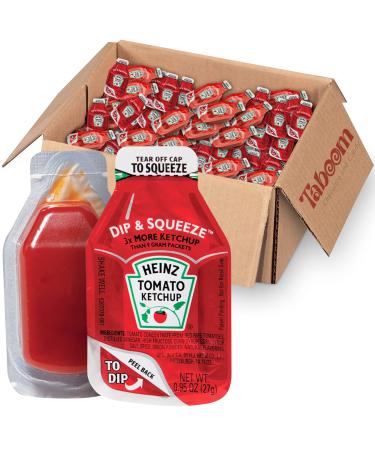 Heinz Tomato Ketchup Dip And Squeeze Ketchup - (Pack of 75) x 0.95 Ounce Ketchup Pockets Compact and Easy To Carry Single Serve Ketchup Packages Delicious and Easy to Use Ideal for On-The-Go Meals Trips. 0.95 Ounce (Pack of 75)