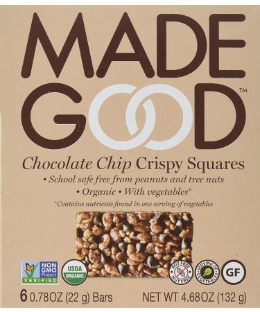Made Good Chocolate Chip Crispy Squares - 6 Pack (4.68 oz) | Healthy Snack Bars - Buy Online on GoSupps.com