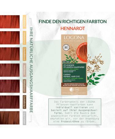 Logona Vegan Hair Color Powder - Natural Plant-Based Hennarot (Red) with Organic Henna | 100g (Pack of 2) - Intense Color & Shine - Buy Online on GoSupps.com