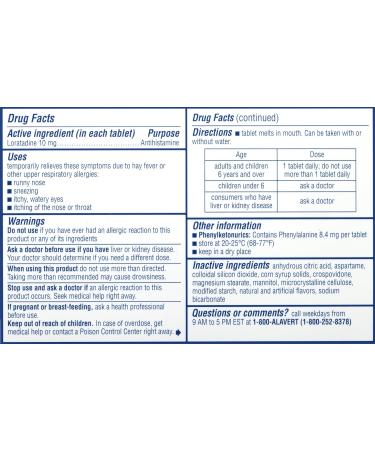 Alavert Allergy Relief 24-Hour - 60 Count Citrust Burst Flavor Non-Drowsy Antihistamine Tablets - Fast Shipping Worldwide - Buy Online on GoSupps.com