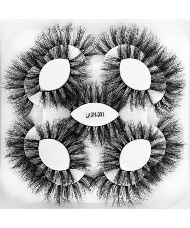 outopen False Eyelashes 8D Fluffy Dramatic Faux Mink Lashes 9 Pairs 21MM Long Thick Volume Messy Crossed Fake Eye Lashes Pack A- 9Pairs-8D 901-21mm
