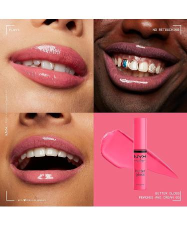 NYX Butter Gloss Peaches & Cream - Non-Sticky Lip Gloss, Pink Coral Shade - 0.27 Fl Oz - Buy Online on GoSupps.com