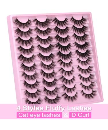 20 Pairs Natural Wispy Cat Eye False Eyelashes - Faux Mink Extensions (Style 1) - Buy Online on GoSupps.com