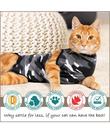 Buy Suitical Recovery Suit for Cats - XS Black Camouflage | International Shipping Available - Buy Online on GoSupps.com