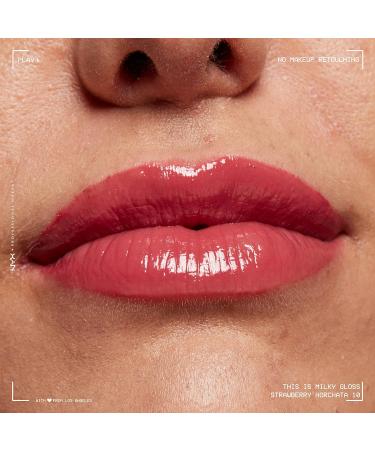 NYX Professional Makeup Strawberry Horchata Milky Gloss Lip Gloss - 12 Hour Hydration, Vegan, Mauve Pink - Scented Milkshake - Buy Online on GoSupps.com