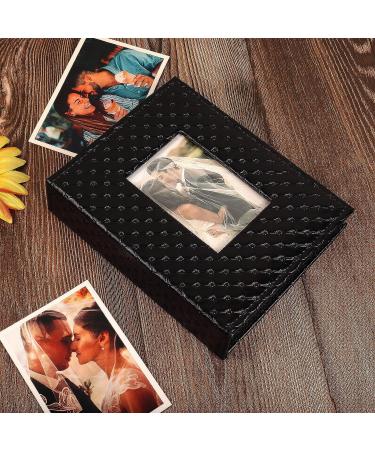 RECUTMS 4x6 Photo Album | Holds 200 Photos | Button Grainy Leather | Small Commemorative Photo Book | Valentine's Day Gift | Wedding, Birthday | Black 200 Pocket Album - Buy Online on GoSupps.com