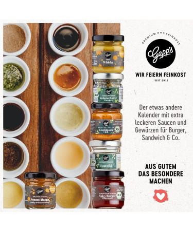 Gepp's BBQ Advent Calendar - 24 Unique Sauces Spices & Rubs for Cooking & Grilling | Ideal Gift for Men & Women - Buy Online on GoSupps.com