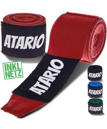 boxing bandages with transport net 3m/4.5m - bandages boxing with thumb loop - box bandages men & women in half -tastic for boxing kickboxing muay thai & mma - boxing bands men 4.5 m red red