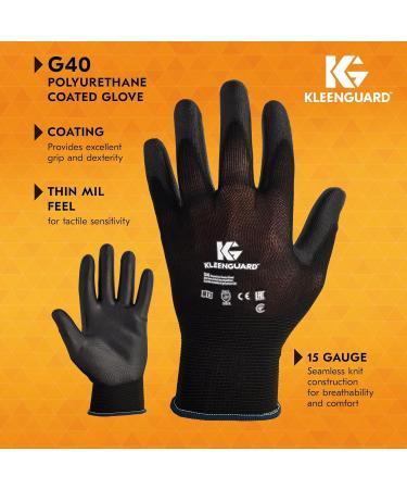 KLEENGUARD G40 Polyurethane Coated Gloves (13840), Size 10 (XL), High Dexterity, Black, 12 Pairs / Bag, 5 Bags / Case, 60 Pairs - Buy Online on GoSupps.com
