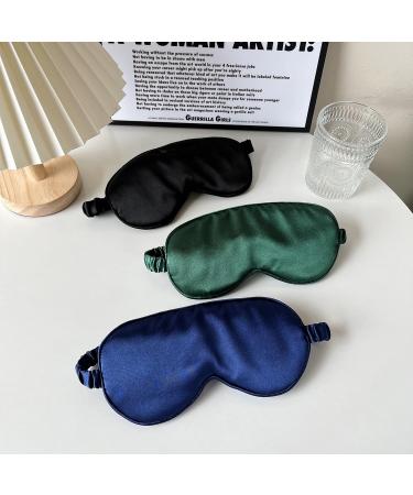 ECHOLLY Silk Sleep Eye Mask - 100% Soft Light-Blocking Eye Mask for Women Men - Includes 2 Pairs of Ear Plugs - Navy Blue - Buy Online on GoSupps.com
