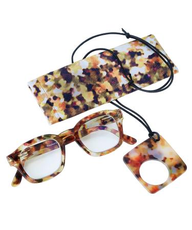 Reading Glasses Frame Women UV Blue Light Filtering Magnifier 1.25 - 3.00 Brown / Demi 1.25 x
