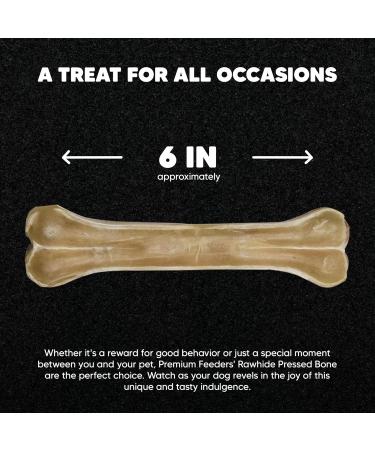 Premium Feeders Long Lasting 6 Rawhide Pressed Bones for Dogs 10 Pressed Bones Natural Treats for Large Dogs Durable Dog Chew Digestible Treat for Dental Health & Fresh Breath - Buy Online on GoSupps.com