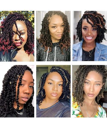 Pre-twisted Passion Twist Hair 8 Inch Crochet Braids for Black Women (Pack of 8) - 1B/27 - Buy Online on GoSupps.com