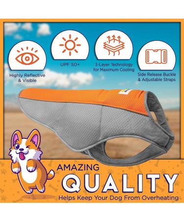 Cooling Vest - Breathable & Lightweight Evaporation Jacket for Hot Summer Days | Adjustable with Reflector Strips for High Visibility | Men's Orange/Gray Size M - Buy Online on GoSupps.com