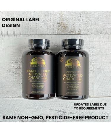 Schizandu Activated Coconut Charcoal Capsules- Supports Health - Vegan, Organic, Non-GMO, No Additives - X-Large Bottle 210 Count - Pack of 2 210 Count (Pack of 2) - Buy Online on GoSupps.com