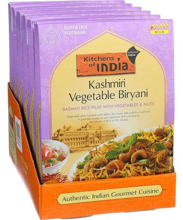Kitchens of India Kashmiri Vegetable Biryani 8.8 Oz (Pack of 6) - Authentic Indian Basmati Rice Pilaf with Vegetables & Nuts - Buy Online on GoSupps.com