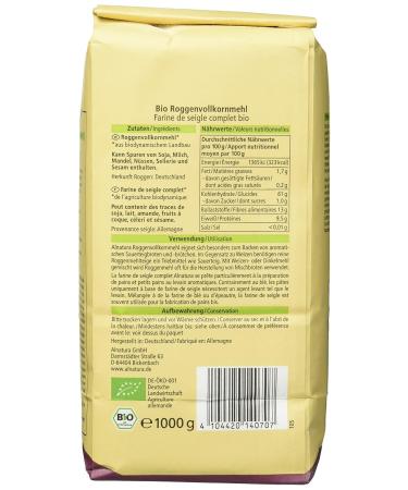 Alnatura Organic Wholemeal Rye Flour - Pack of 6 (6 x 1000g) | Premium Quality for Baking & Cooking - International Shipping - Buy Online on GoSupps.com
