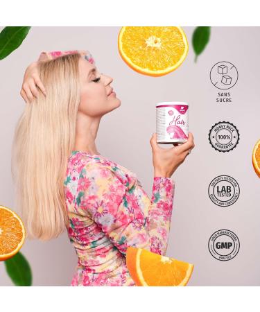 Nature's Finest Hair Vitamins | Biotin Collagen Vitamin C & MSM Powder Supplement | Curly Strong & Healthy Hair - Buy Online on GoSupps.com