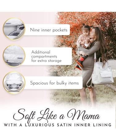 Monaco Diaper Bag Backpack by Luli Bebe - Chic Vegan Leather (Pearl White) - Buy Online on GoSupps.com